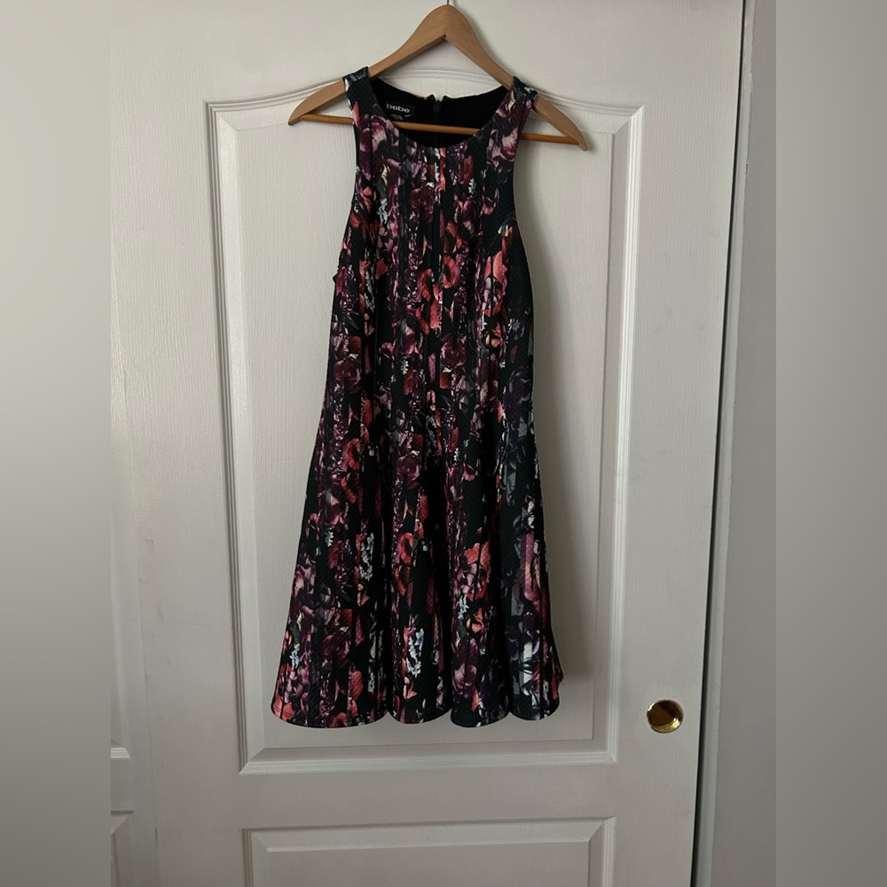 Textured multi print flare dress bebe